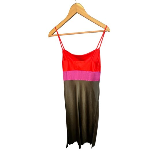 Colorblock Strappy Midi Dress By Express - XS - Red Pink‎ & Black NWOT - Picture 4 of 5